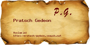 Pratsch Gedeon névjegykártya